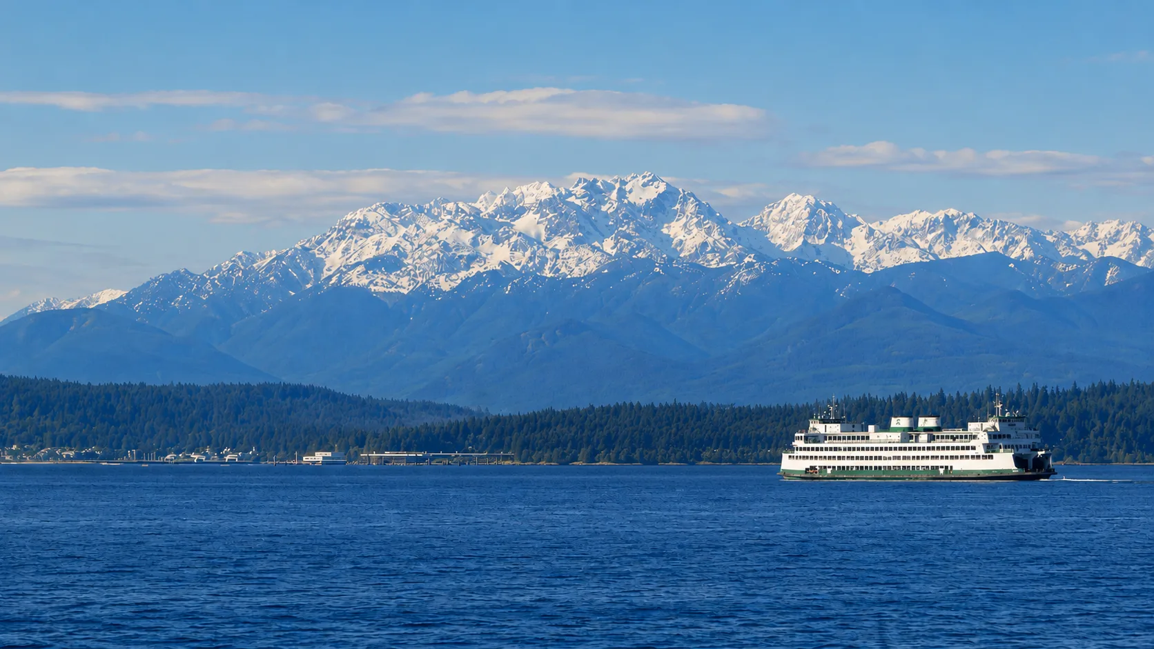 Pacific Northwest ferry on the water