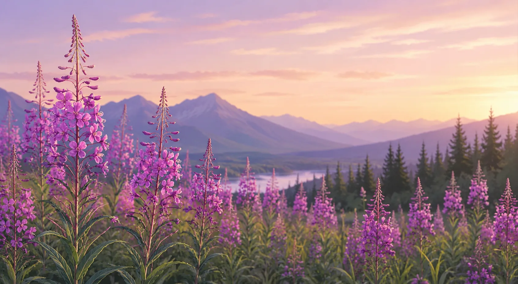 Pacific Northwest fireweed meadow